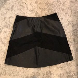 Leather and suede mini skirt!